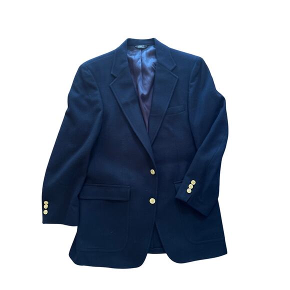 Vintage Botany 500 Navy Wool Blazer 38S Gold Crest Buttons Heritage Prep - Picture 1 of 5